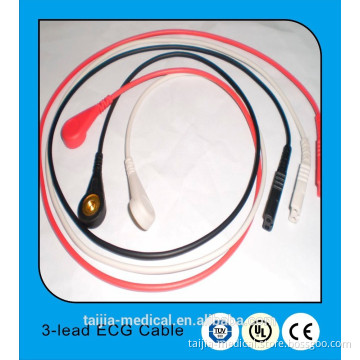 medical TPU CE&ISO13485 high quality with best price fission 6pin LL type 3-lead AHA ECG cable
